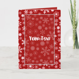 Winter Snowflake Red Holiday Card