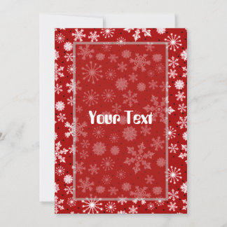 Winter Snowflake Red Holiday Card