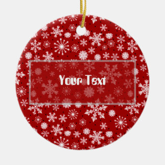Winter Snowflake Red Holiday Ceramic Tree Decoration