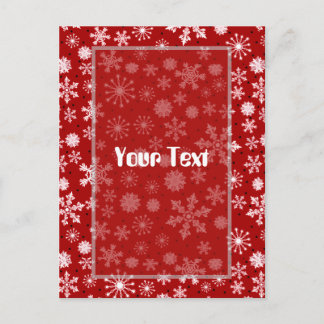 Winter Snowflake Red Holiday Postcard