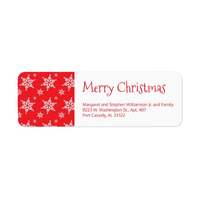 Winter Snowflake Red Simple Fun Merry Christmas (Front)