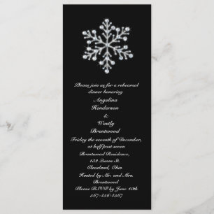 Winter Snowflake Rehearsal Dinner Invitation