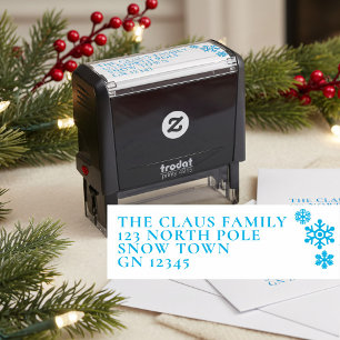 Winter Snowflake Return Address Christmas Self-inking Stamp