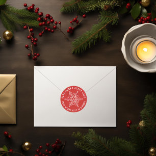 Winter Snowflake Return Address Classic Round Sticker