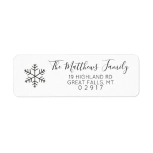 Winter Snowflake Return Address Label Sticker