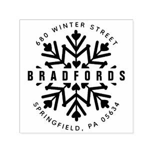 Winter Snowflake Return Address Self-inking Stamp