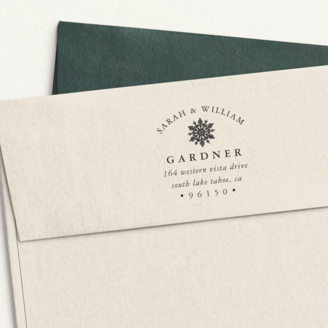 Winter Snowflake Return Address Self-inking Stamp (Creator Uploaded)