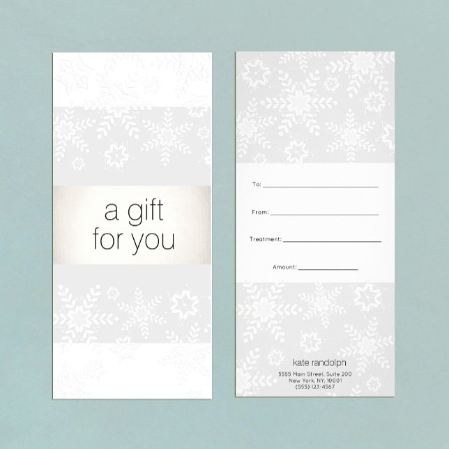Winter Snowflake Salon Spa Gift Certificate (Creator Uploaded)