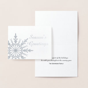 Winter Snowflake Season's Greetings Christmas Foil Card