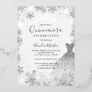 Winter Snowflake Silver Quinceanera