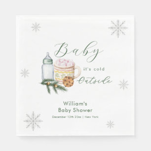 Winter Snowflake S'more Cookie Baby Shower  Napkin