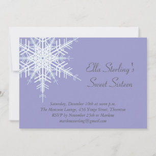 Winter Snowflake Sweet Sixteen Birthday Invitation
