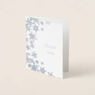 Winter Snowflake Swirl Thank You Foil Card