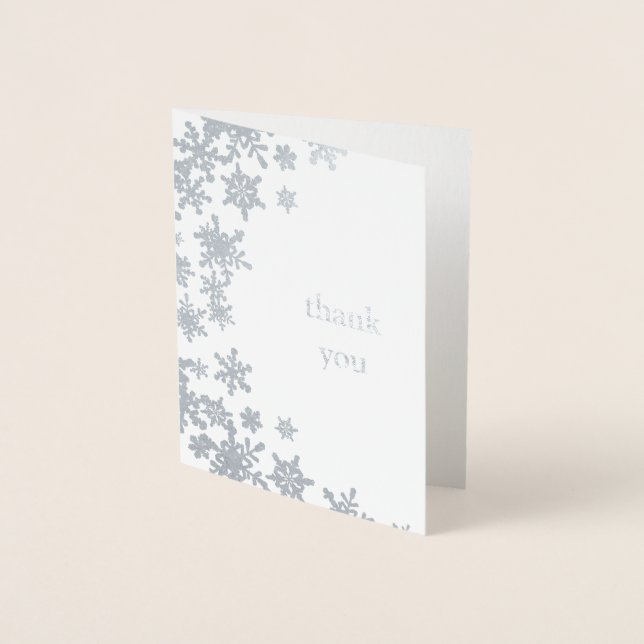 Winter Snowflake Swirl Thank You Foil Card (Front)