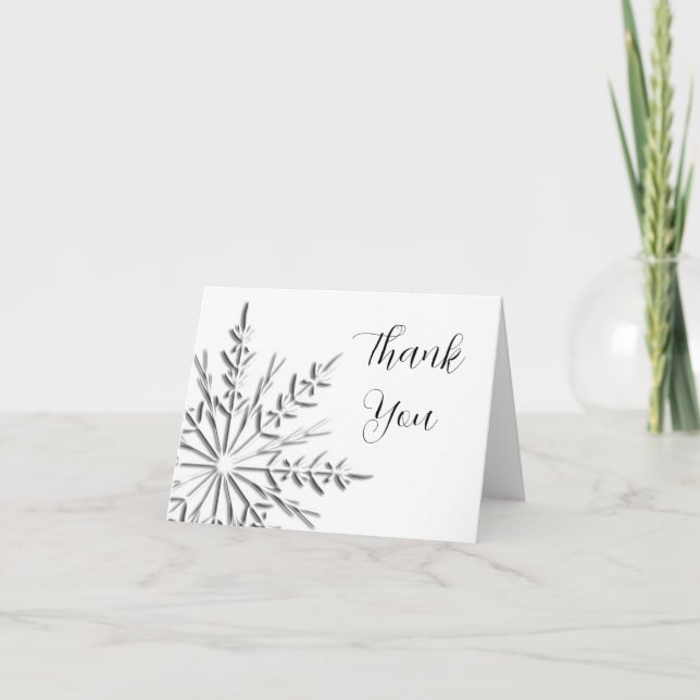 Winter Snowflake Thank You Card (Front)