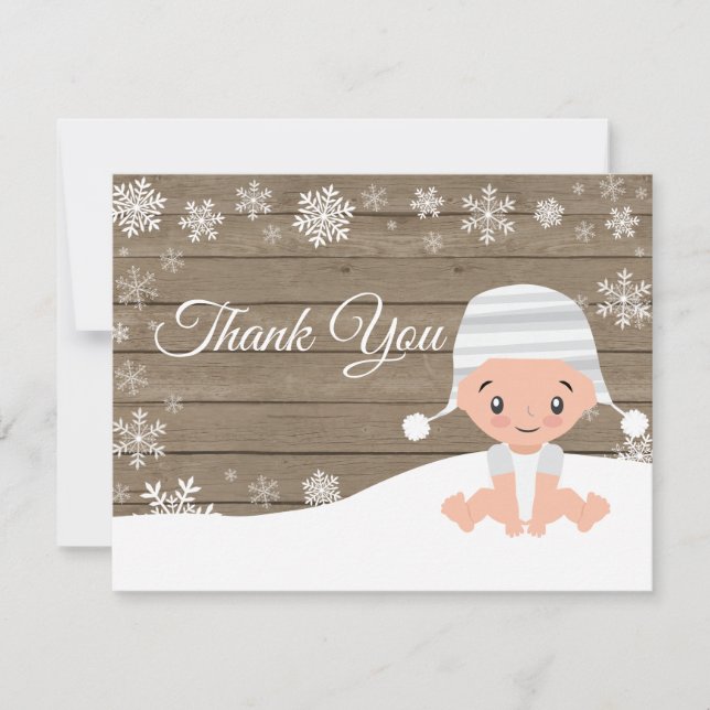 Winter Snowflake Thank You Card (Front)