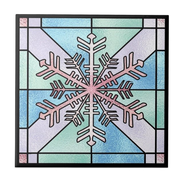 Winter Snowflake Tile Trivet (Front)
