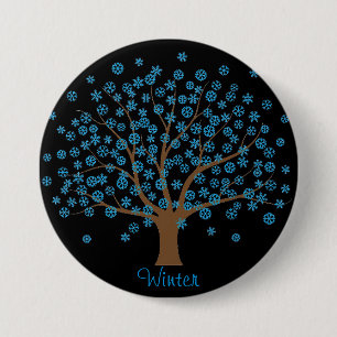 Winter Snowflake Tree Button