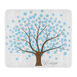 Winter Snowflake Tree Cutting Board