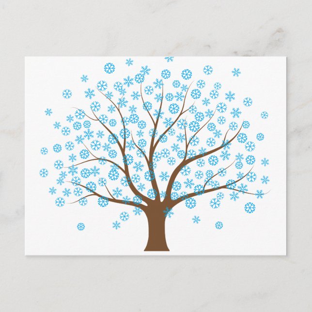 Winter Snowflake Tree Postcard (Front)