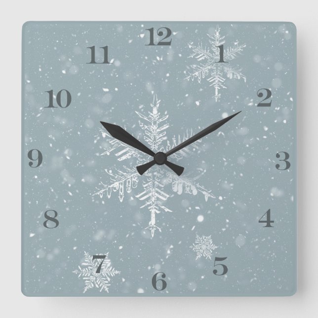 Winter Snowflake Wall Clock (Front)