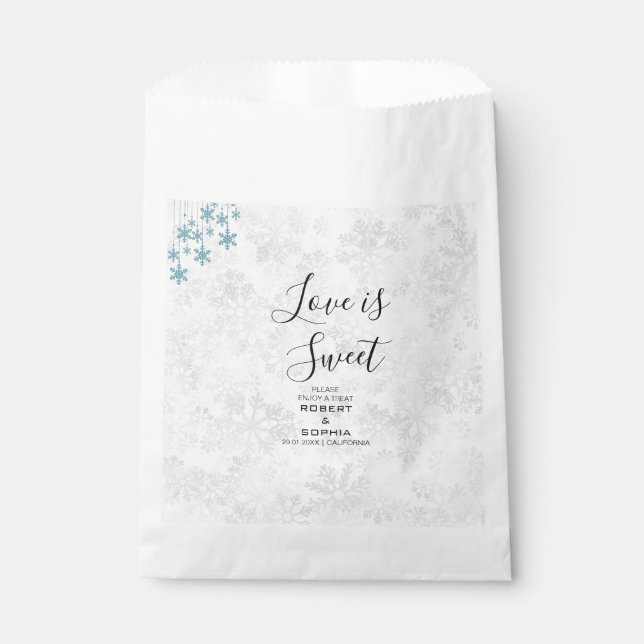 Winter Snowflake Wedding Favour Bags (Front)