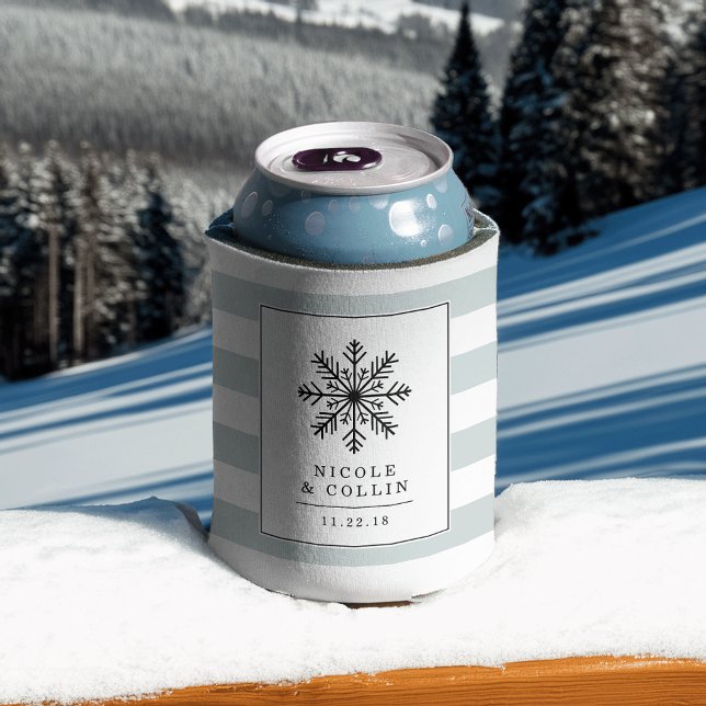 Winter Snowflake Wedding Favour Can Cooler (Creator Uploaded)