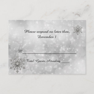 Winter Snowflake Wedding RSVP Card