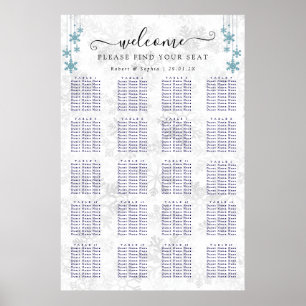Winter Snowflake Wedding Seating Chart