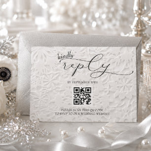 Winter Snowflake Wedding Simple QR RSVP Card