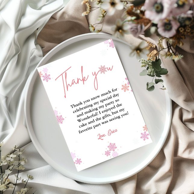 Winter SnowflakeBirthday Thank You Card (Creator Uploaded)