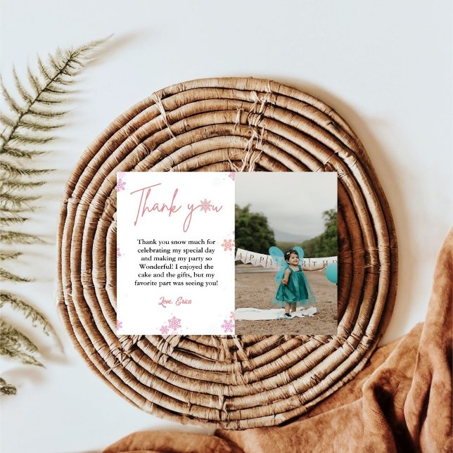 Winter SnowflakeBirthday Thank You Card (Creator Uploaded)