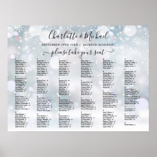 Winter Snowflakes 200 Names Wedding Seating Chart