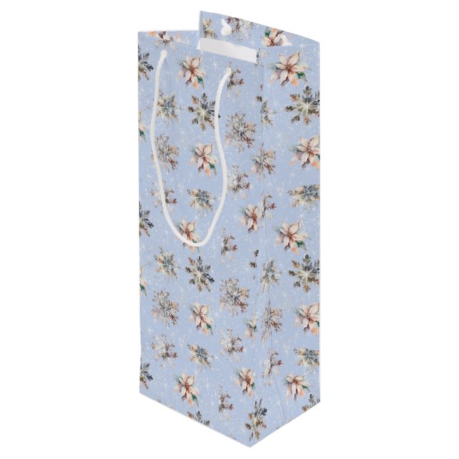 Winter Snowflakes and Sparkles Gift Bag (Back Angled)