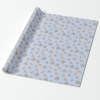 Winter Snowflakes and Sparkles Wrapping Paper
