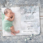 Winter Snowflakes Baby Photo Thank You Birth Announcement Postcard<br><div class="desc">A winter baby birth announcement thank you card with a photo of your special new arrival. Personalise the thank you message and add your baby's name and birth stats. Designed by Thisisnotme©</div>
