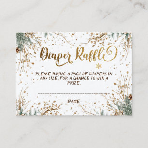 Winter Snowflakes Baby Shower Diaper Raffle Enclosure Card