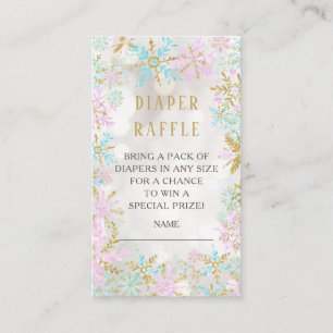 Winter Snowflakes Baby Shower Diaper Raffle Ticket Enclosure Card