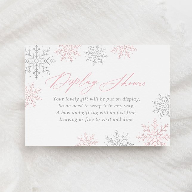 Winter Snowflakes Baby Shower Display Shower Enclosure Card (Creator Uploaded)