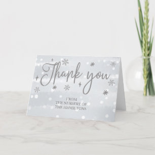Winter Snowflakes Baby Shower Thank You Card