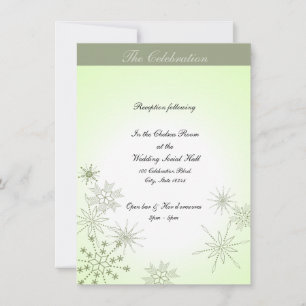 Winter Snowflakes Bayberry Green Invitation