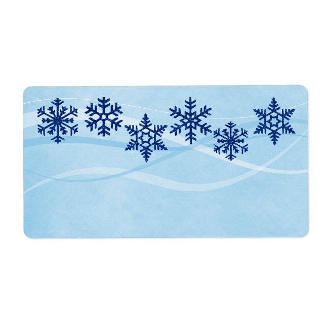 Winter Snowflakes Blank Shipping Labels (Front)