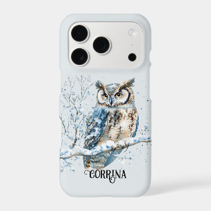 Winter Snowflakes Blue Owl Christmas Snow