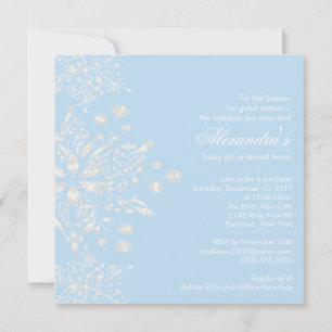Winter Snowflakes Boy Baby Shower Invitation