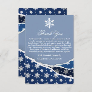 Winter Snowflakes Bridal Shower  Thank You Card