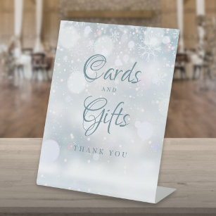 Winter Snowflakes Cards And Gifts Pedestal Sign