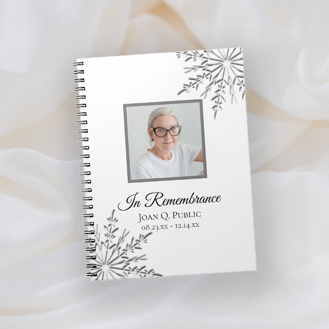 Winter Snowflakes Celebration of Life Funeral Notebook (Creator Uploaded)