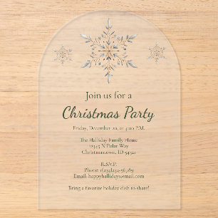 Winter Snowflakes Christmas Acrylic Invitations