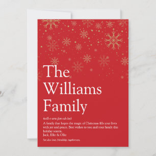 Winter Snowflakes Christmas Family Definition  Holiday Card