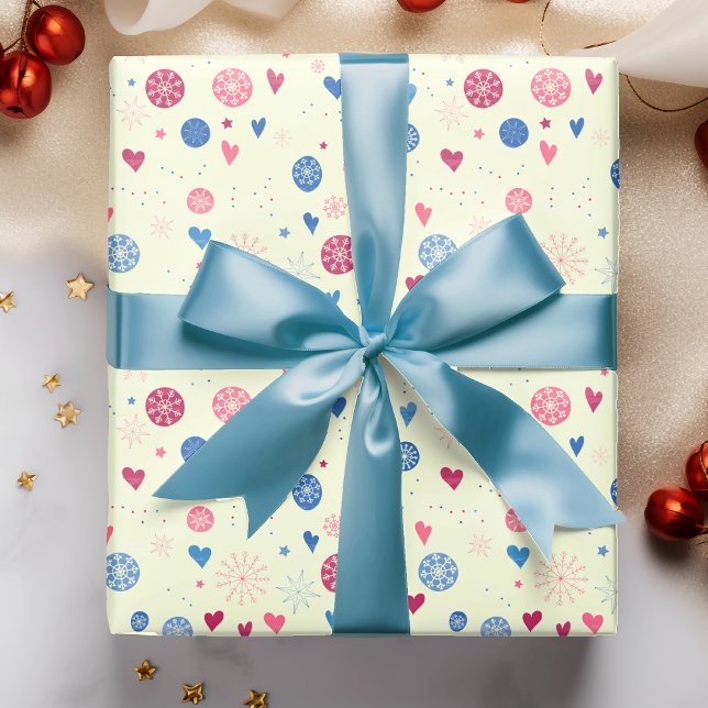 Winter Snowflakes Christmas Holiday Pattern Wrapping Paper (Creator Uploaded)